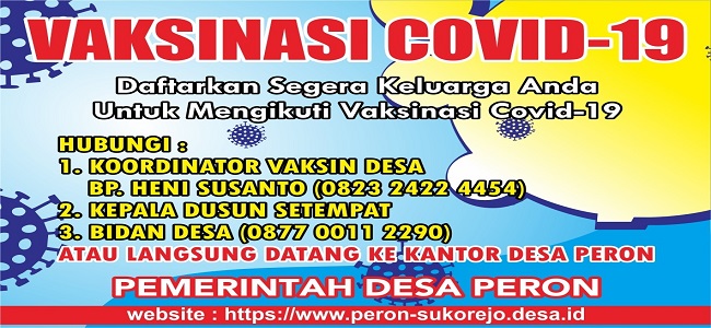 PENDAFTARAN VAKSINASI COVID-19 di DESA PERON